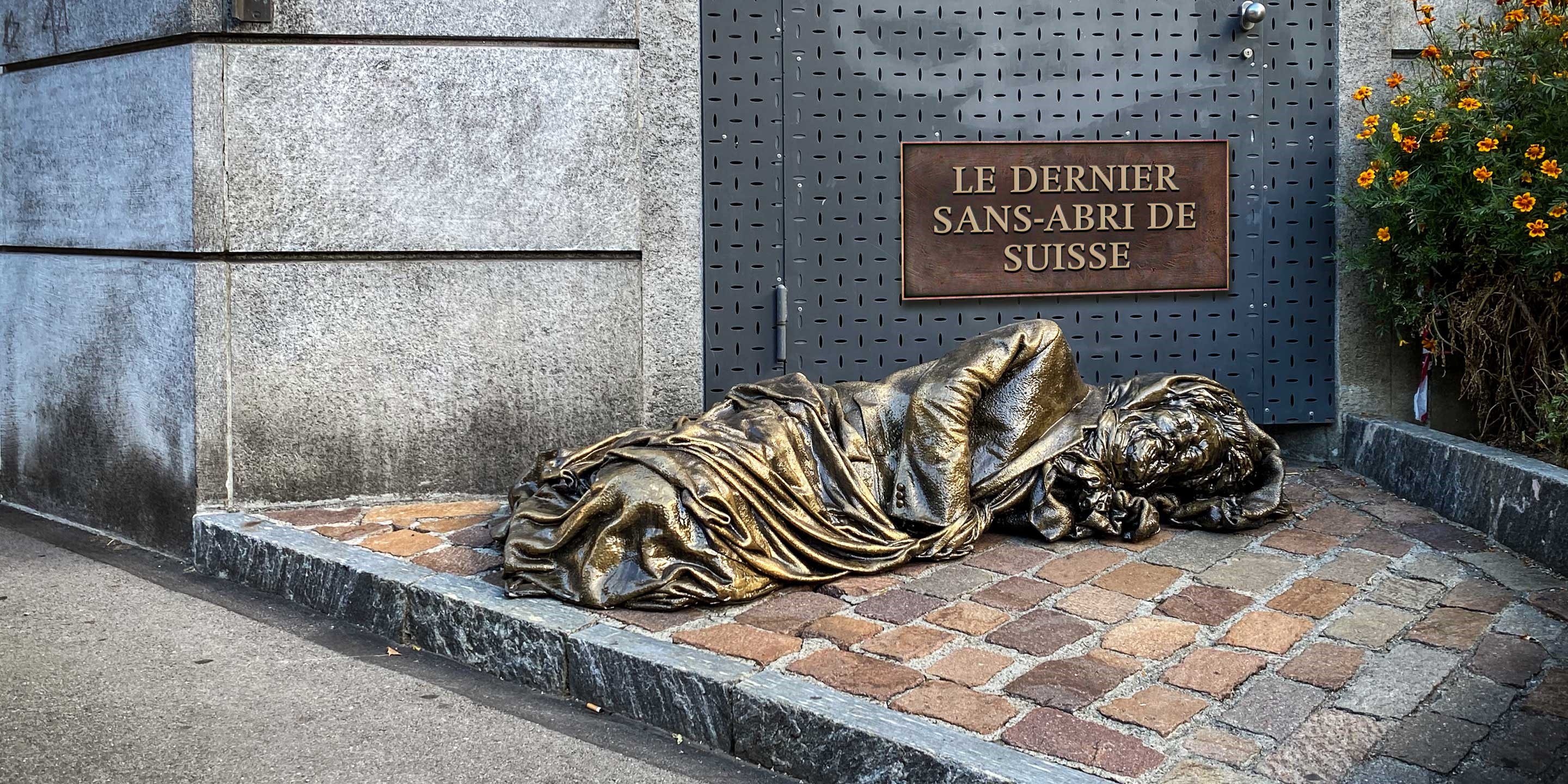 sans-abrisme en suisse – le dernier sans-abri, statue